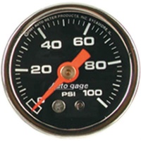 Auto Meter Auto gage Series Fuel Pressure Gauge 1-1/2" Black 0-100 psi AU2174