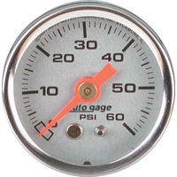 Auto Meter Auto gage Series Fuel Pressure Gauge 1-1/2" Silver 0-60 psi AU2179