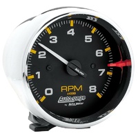 Auto Meter Auto gage Tachometer 3-3/4" Pedestal Mount Chrome Black 0-8,000rpm