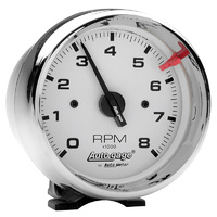 Auto Meter Auto gage Tachometer 3-3/4" Pedestal Mount Chrome White 0-8,000rpm