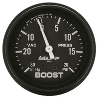 Auto Meter Auto gage Series Boost/Vacuum Gauge 2-5/8" Mechanical 20 psi
