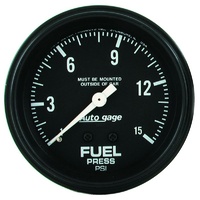 Auto Meter Auto gage Series Fuel Pressure Gauge 2-5/8" Mechanical 0-15 psi