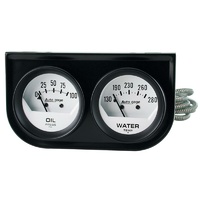 Auto Meter Auto gage Two-Gauge Console 2-1/16" White 0-100 psi 130-280°F AU2323