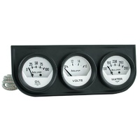 Auto Meter Auto gage Three-Gauge Console 2-1/16" Mechanical White AU2324