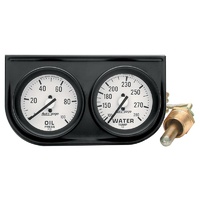 Auto Meter Auto gage Two-Gauge Console 2-1/16" White 0-100 psi 100-280°F AU2326