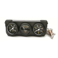 Auto Meter Auto gage Three-Gauge Console 1-1/2" Mechanical Water Oil Volt AU2396