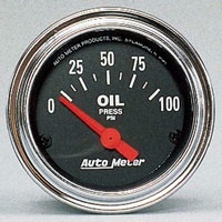 Auto Meter Traditional Chrome Oil Pressure Gauge 2-1/16" Electric 0-100psi