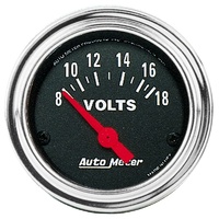 Auto Meter Traditional Chrome Series Voltmeter Gauge 2-1/16" 8-18 volts AU2592