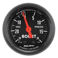 Auto Meter Z-Series Boost/Vacuum Gauge 2-1/16" Mechanical 20 psi AU2601