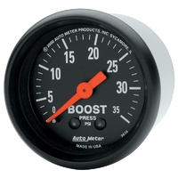 Auto Meter Z-Series Boost Gauge 2-1/16" Full Sweep Mechanical 0-35 psi AU2616