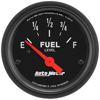Auto Meter Z-Series Fuel Level Gauge2-1/16" Short Sweep Electric 73-10 ohms