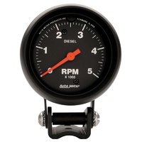 Auto Meter Z-Series Mini Tachometer 2-5/8" Pedestal Mount Diesel 0-5,000 rpm