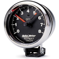 Auto Meter Traditional Chrome Tachometer 3-3/4" Pedestal Mount 0-8,000 rpm
