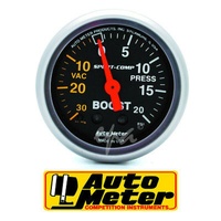 Auto Meter Sport-Comp Series Boost/Vacuum Gauge 2-1/16" Mechanical 20 psi AU3301