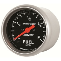 Auto Meter Sport-Comp Series Fuel Level Gauge 2-1/16" Programmable 0-280 ohms