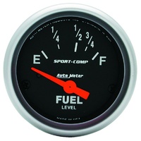 Auto Meter Sport-Comp Series Fuel Level Gauge 2-1/16" Electric 16-158 ohms
