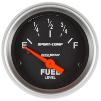Auto Meter Sport-Comp Series Fuel Level Gauge 2-1/16" Short Sweep 73-10 ohms