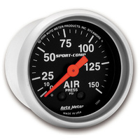 Auto Meter Sport-Comp Series Air Pressure Gauge 2-1/16" Mechanical 0-150 psi