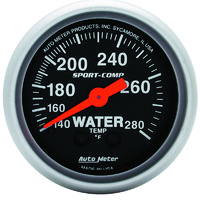 Auto Meter Sport-Comp Water Temperature Gauge 2-1/16" Mechanical 140-280°F