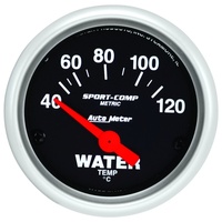 Auto Meter Sport-Comp Series Water Temperature Gauge 2-1/16" Metric 40-120°C