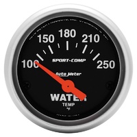 Auto Meter Sport-Comp Series Water Temperature Gauge 2-1/16" Electric 100-250°F