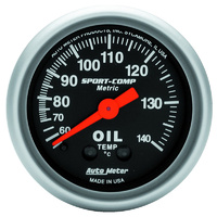 Auto Meter Sport-Comp Series Oil Temperature Gauge 2-1/16" Metric 60-140°C