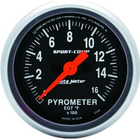 Auto Meter Sport-Comp Series Pyrometer Gauge 2-1/16" Electric 0-1600°F AU3344