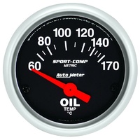 Auto Meter Sport-Comp Series Oil Temperature Gauge 2-1/16" Metric 60-150°C