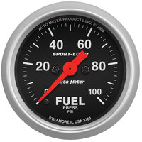 Auto Meter Sport-Comp Series Fuel Pressure Gauge 2-1/16" Electric 0-100 psi