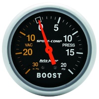 Auto Meter Sport-Comp Series Boost/Vacuum Gauge 2-5/8" Mechanical 20 psi AU3401