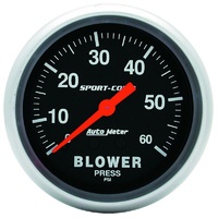 Auto Meter Sport-Comp Series Blower Pressure Gauge 2-1/16" Mechanical 0-60 psi
