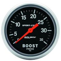 Auto Meter Sport-Comp Series Boost Gauge 2-5/8" Full Sweep Mechanical 0-35 psi