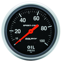 Auto Meter Sport-Comp Series Oil Pressure Gauge 2-5/8" Mechanical 0-100 psi