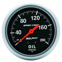 Auto Meter Sport-Comp Series Oil Pressure Gauge 2-5/8" Mechanical 0-200 psi