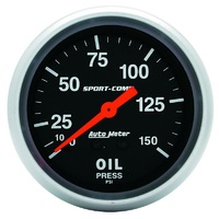 Auto Meter Sport-Comp Series Oil Pressure Gauge 2-5/8" Mechanical 0-150 psi
