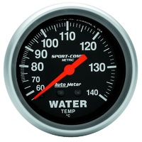 Auto Meter Sport-Comp Series Water Temperature Gauge 2-5/8" Metric 60-138°C