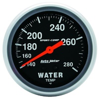 Auto Meter Sport-Comp Series Water Temperature Gauge 2-5/8" Mechanical 140-280°F