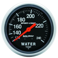 Auto Meter Sport-Comp Series Water Temperature Gauge 2-5/8" Mechanical 120-240°F