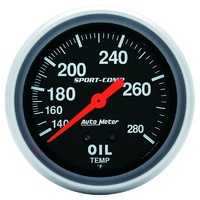 Auto Meter Sport-Comp Series Oil Temperature Gauge 2-5/8" Mechanical 140-280°F