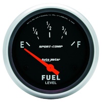Auto Meter Sport-Comp Series Fuel Level Gauge 2-5/8" Short Sweep 0-30 ohms