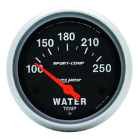 Auto Meter Sport-Comp Series Water Temperature Gauge 2-5/8" Electric 100-250°F