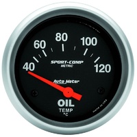 Auto Meter Sport-Comp Series Oil Temperature Gauge 2-5/8" Metric 40-120°C