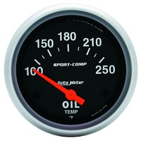 Auto Meter Sport-Comp Series Oil Temperature Gauge 2-5/8" Electric 100-250°F