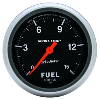 Auto Meter Sport-Comp Series Fuel Pressure Gauge 2-5/8" Electric 0-15 psi AU3561