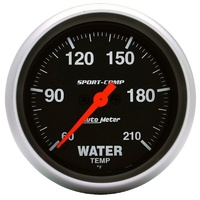 Auto Meter Sport-Comp Series Water Temperature Gauge 2-5/8" Low Temp 60-210°F