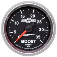 Auto Meter Sport-Comp II Boost Gauge 2-1/16" Full Sweep Mechanical 0-35 psi