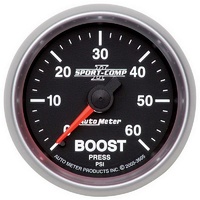 Auto Meter Sport-Comp II Boost Gauge 2-1/16" Full Sweep Mechanical 0-60 psi