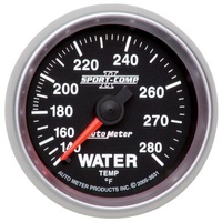 Auto Meter Sport-Comp II Water Temperature Gauge 2-1/16" Mechanical 140-280°F