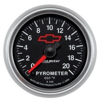 Auto Meter Chev Bow-Tie Pyrometer Gauge 2-1/16" Black Dial Electrical 0-2000°F