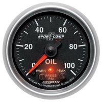 Auto Meter Sport-Comp II Oil Pressure Gauge 2-1/16" Electric 0-100 psi AU3652